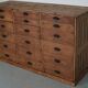 Antique Rustic German Pine Apothecary Cabinet / Bank of Drawers, 1900s