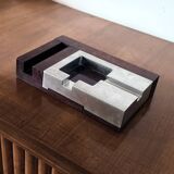 Cendrier en acajou moderne du milieu du siècle, Alfred Dunhill, Italie, années 1970