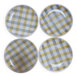 Assiettes à dessert carreaux vichy