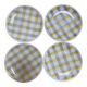 Vichy tile dessert plates