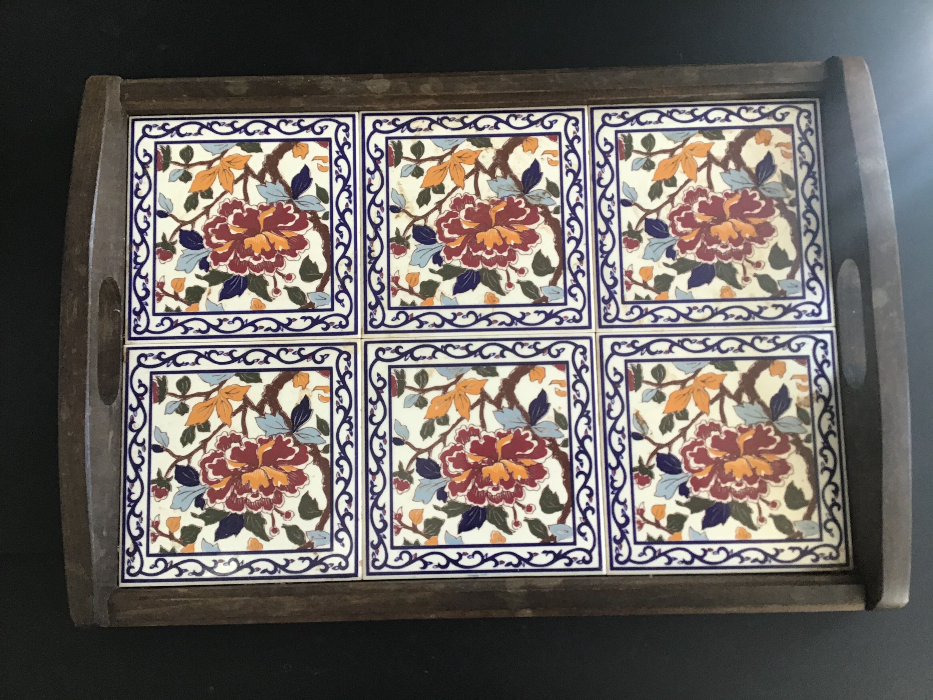 Gien earthenware tile tray