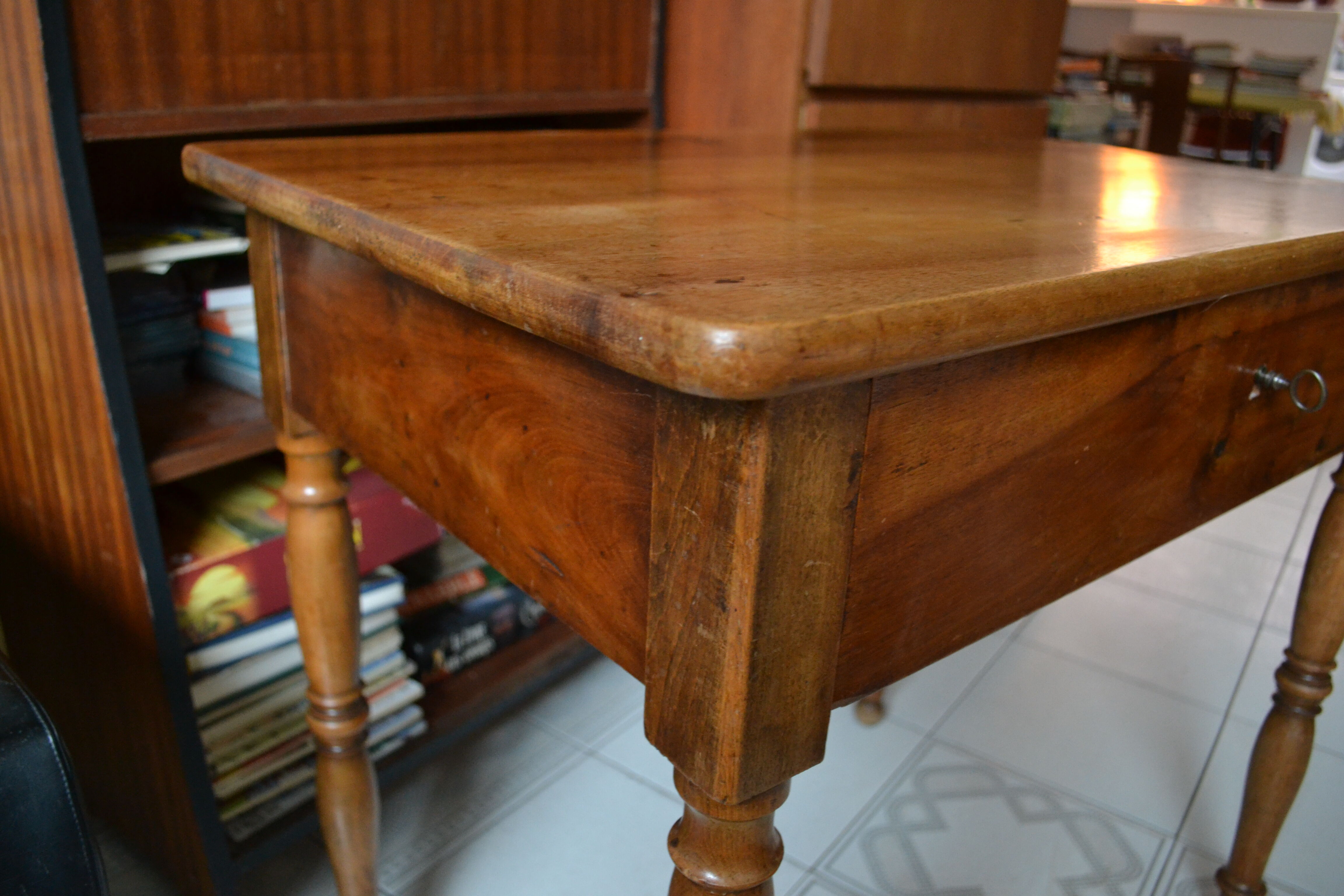 Early 20th century office writing desk louis Philippe solid walnut