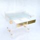 Bureau en verre acrylique et laiton par Charles Hollis Jones