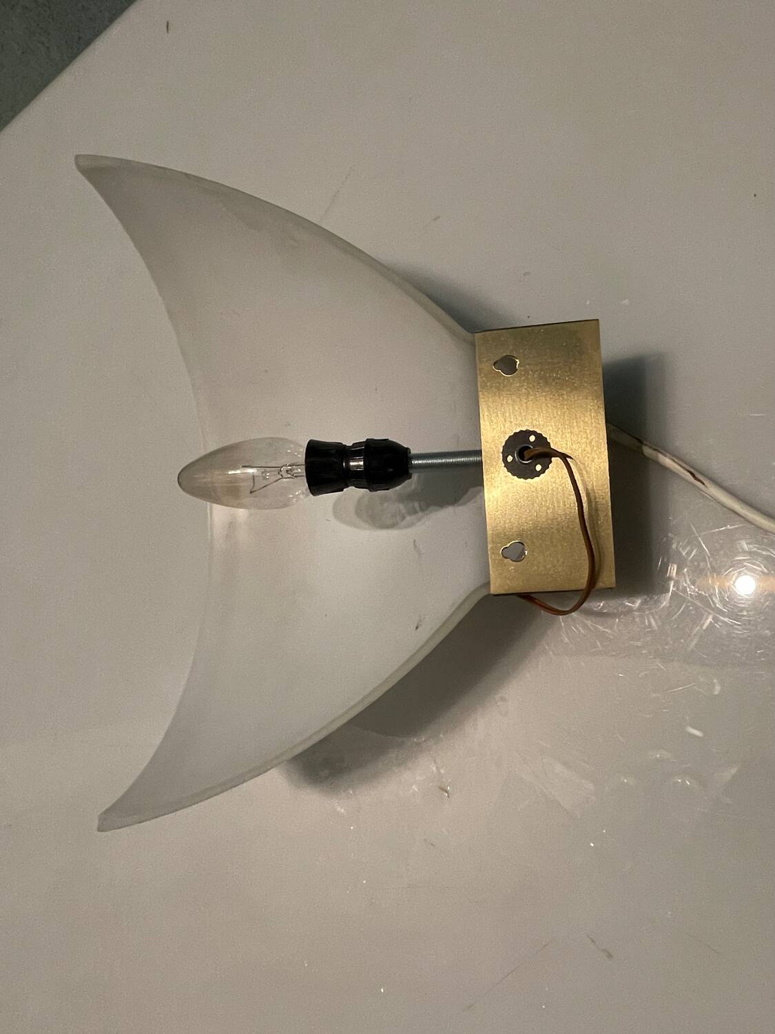 Opaline Glass Brass Sconces Set of 2