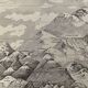 Lithograph engraving on the mountain of 1928