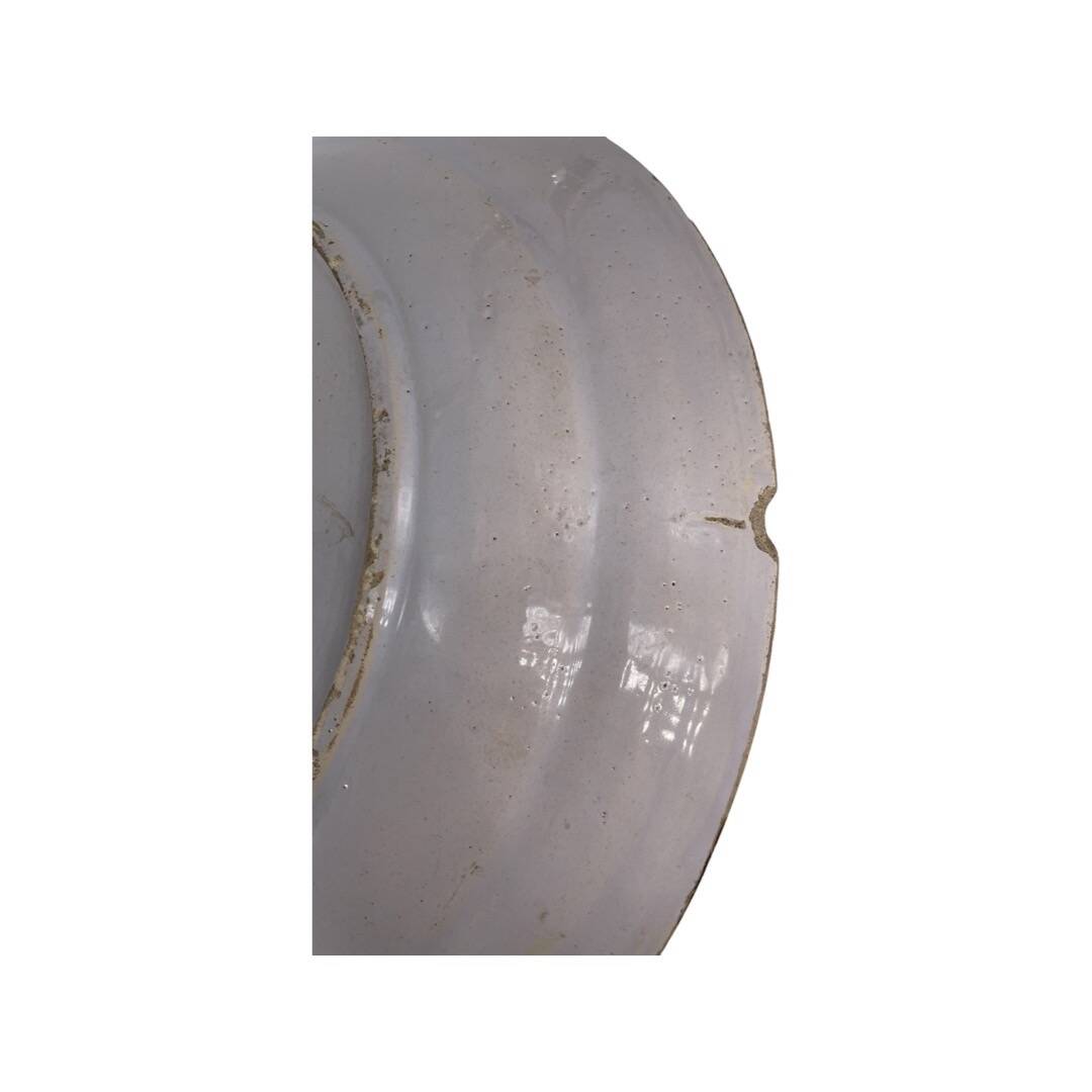 Large Delft Earthenware Plate from the 18th Century