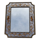 50s Eglomisé glass mirror with musical instrument decor