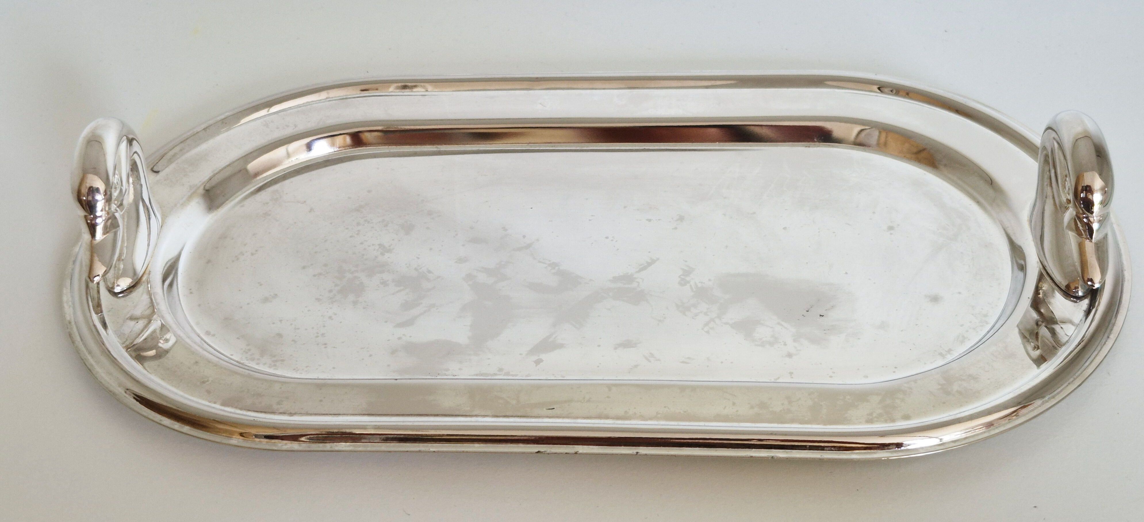 Serving dish for foie gras in silver-plated metal.