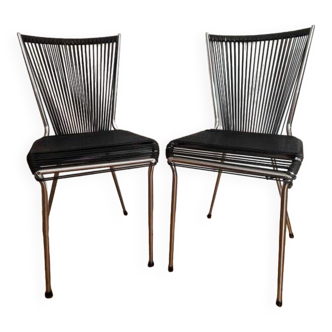 Pair of vintage scoubidou chairs