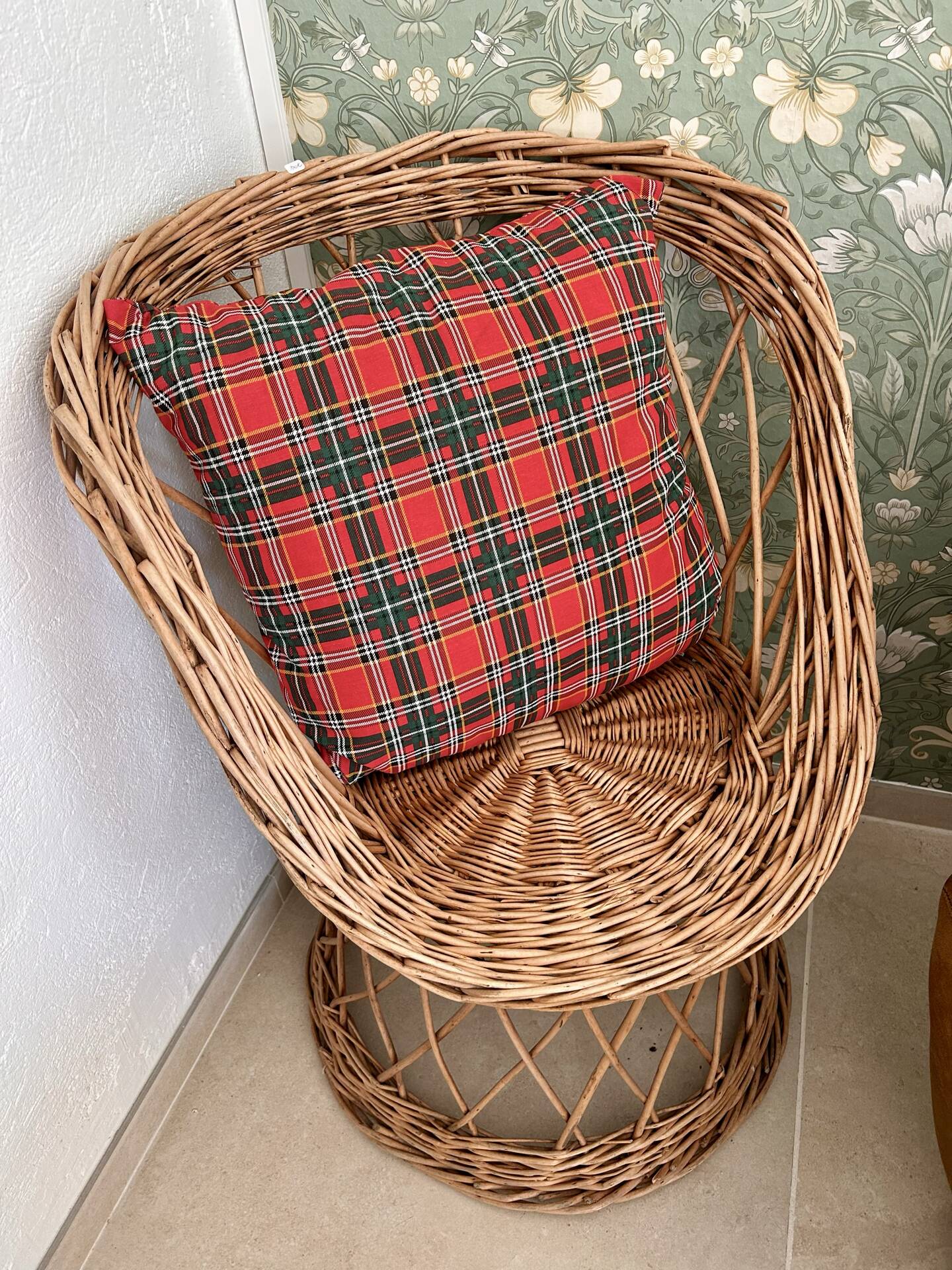 Large tartan cushion