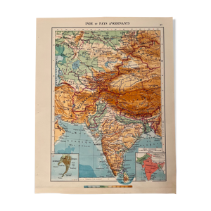 Ancienne carte de l'inde,