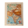 Ancienne carte de l'Inde, Népal, Afghanistan et Himalaya de 1945