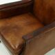 Fauteuil en cuir de mouton patiné années 1950