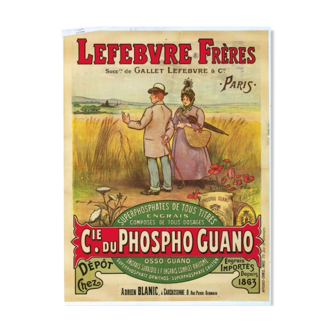 Affiche ancienne publicitaire - "Phospho Guano" - Lefebvre Frères