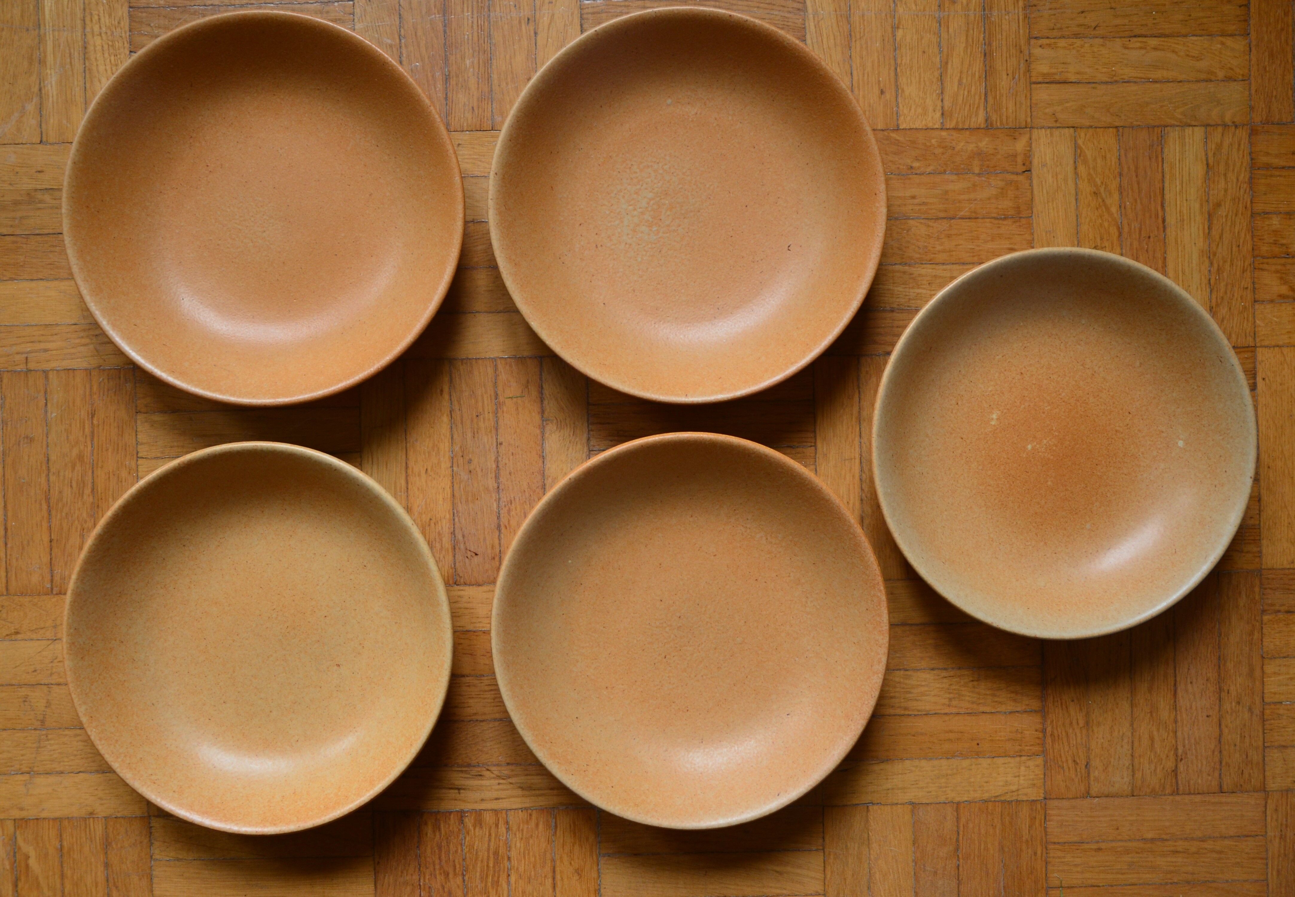 Lot de 5 assiettes creuses en grès