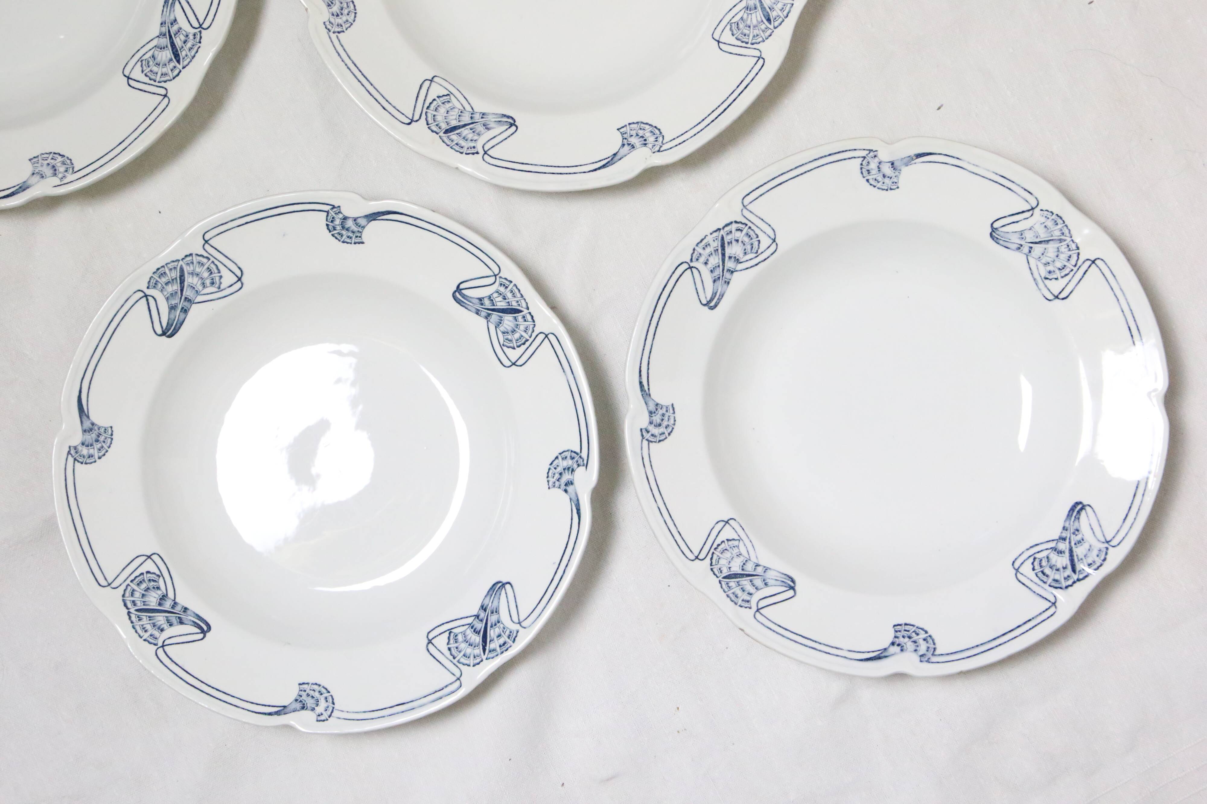 Deep plates x4, Onnaing, Algéciras model, Granite, 19th century