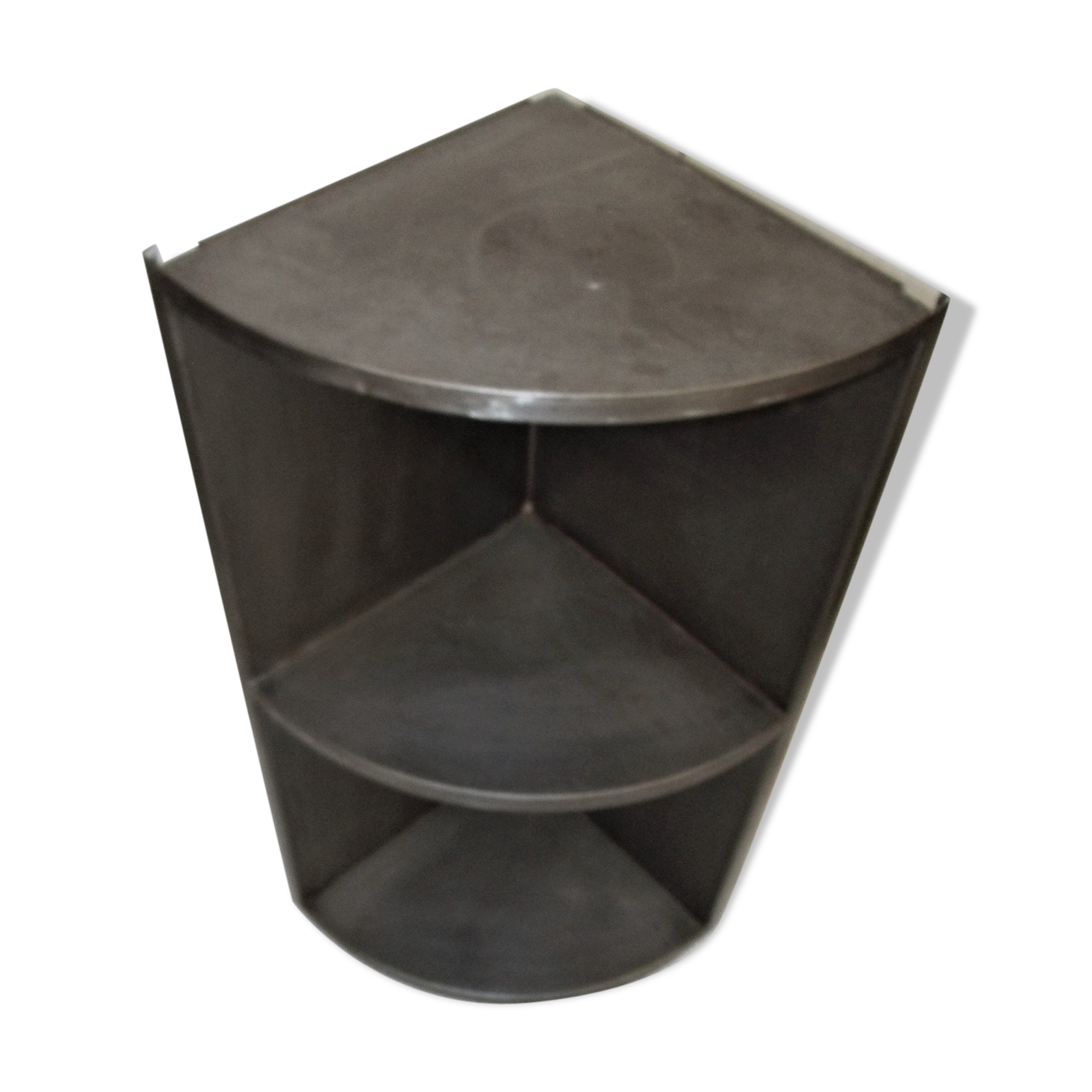 Industrial metal corner shelf