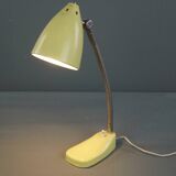 Lampe/lampe de bureau design vintage en métal jaune des années 60