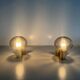 Pair of grey glass and chrome wall lights from the mid-century by N Leuchten, 1960s, Germany.