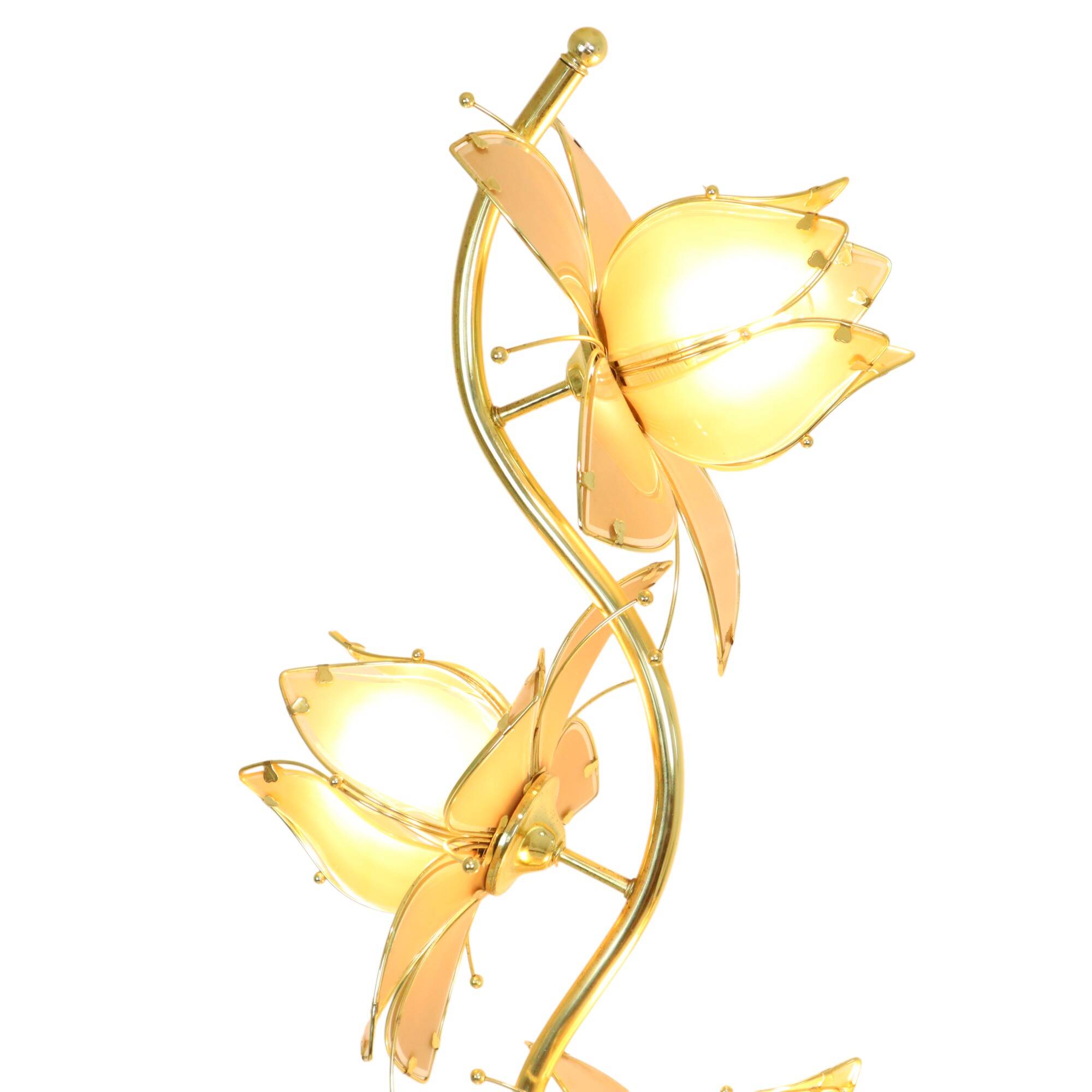 Italian Lotus Lamp XL Floor Lamp Hollywood Regency 190cm