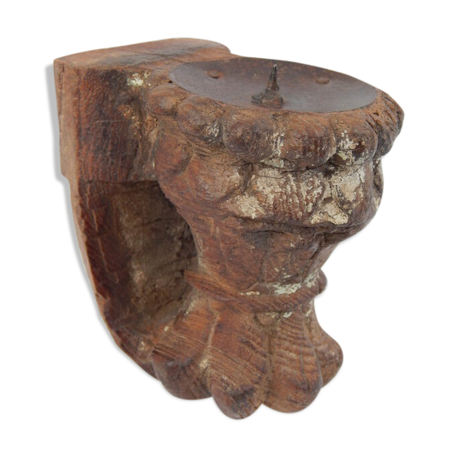 Candlestick recycled wall teak piece architecture India