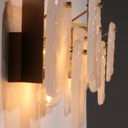 J.T. Kalmar Midcentury Ice Glass Wall Sconces Austria 1960
