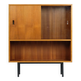 Vintage Nussbaum Vitrinenschrank Highboard Md-Century 1960er