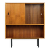 Vintage Nussbaum Vitrinenschrank Highboard Md-Century 1960er