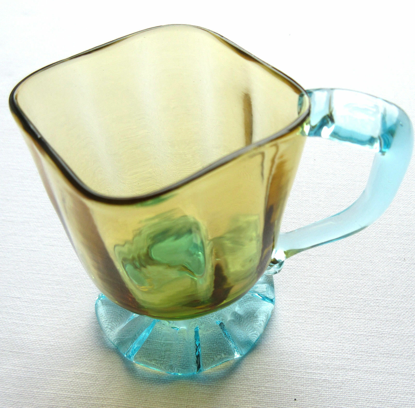 5 Anciennes Tasses En Verre Soufflé Bleu – Style Georges Sand