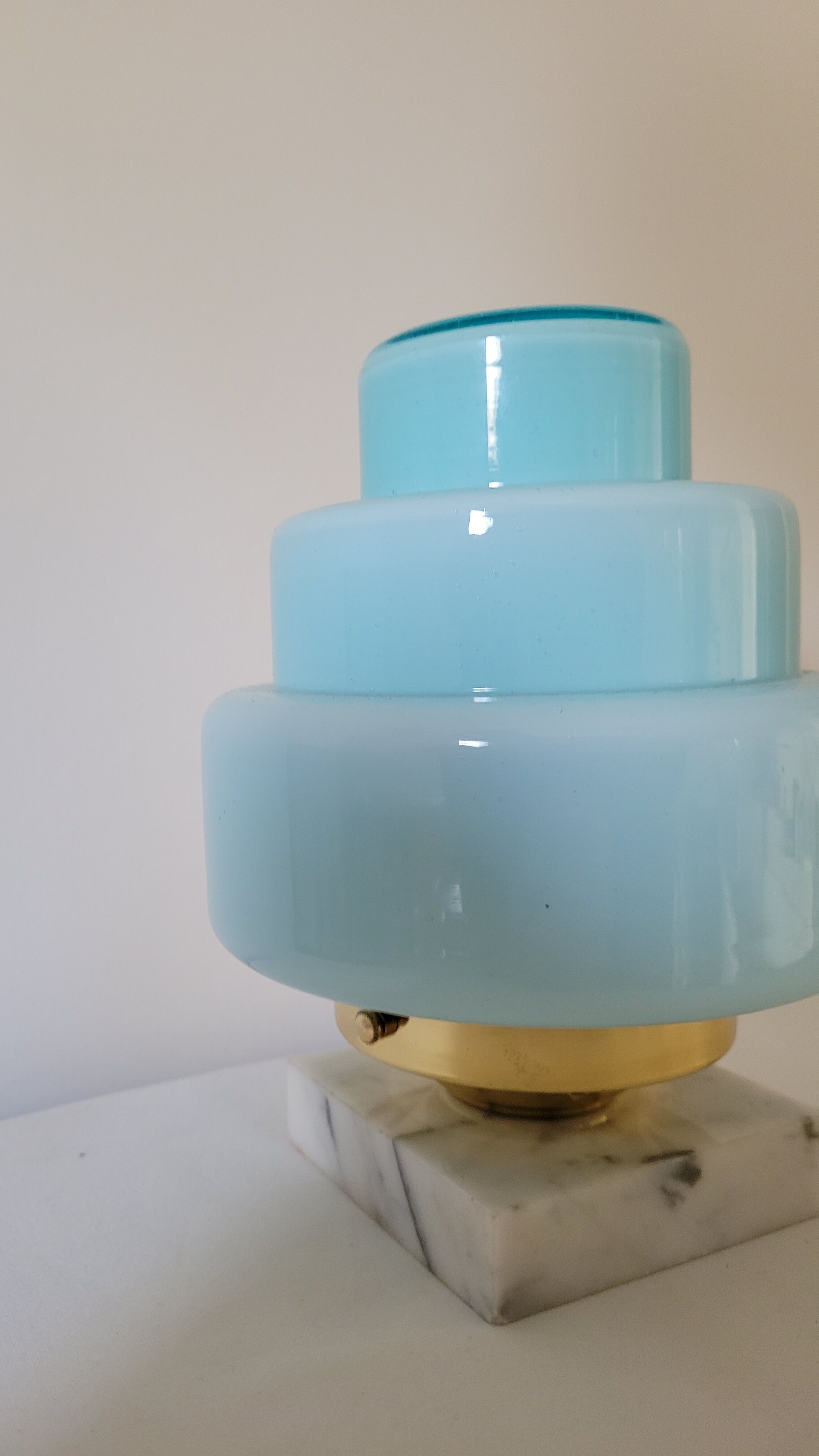 Art Deco blue skyscraper lamp