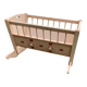 Child's cradle in pine painted pink and red, Hungary - 1920s, vintage style