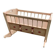 Child's cradle in pine painted pink and red, Hungary - 1920s, vintage style