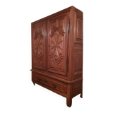 Louis XIII style wardrobe in solid walnut