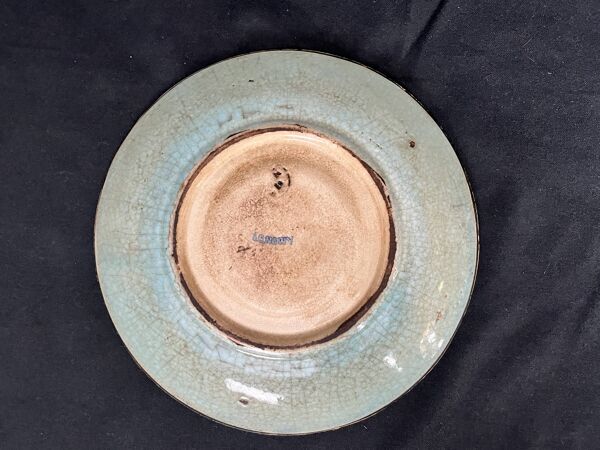 Longwy, petite assiette émaux décor floral xixème