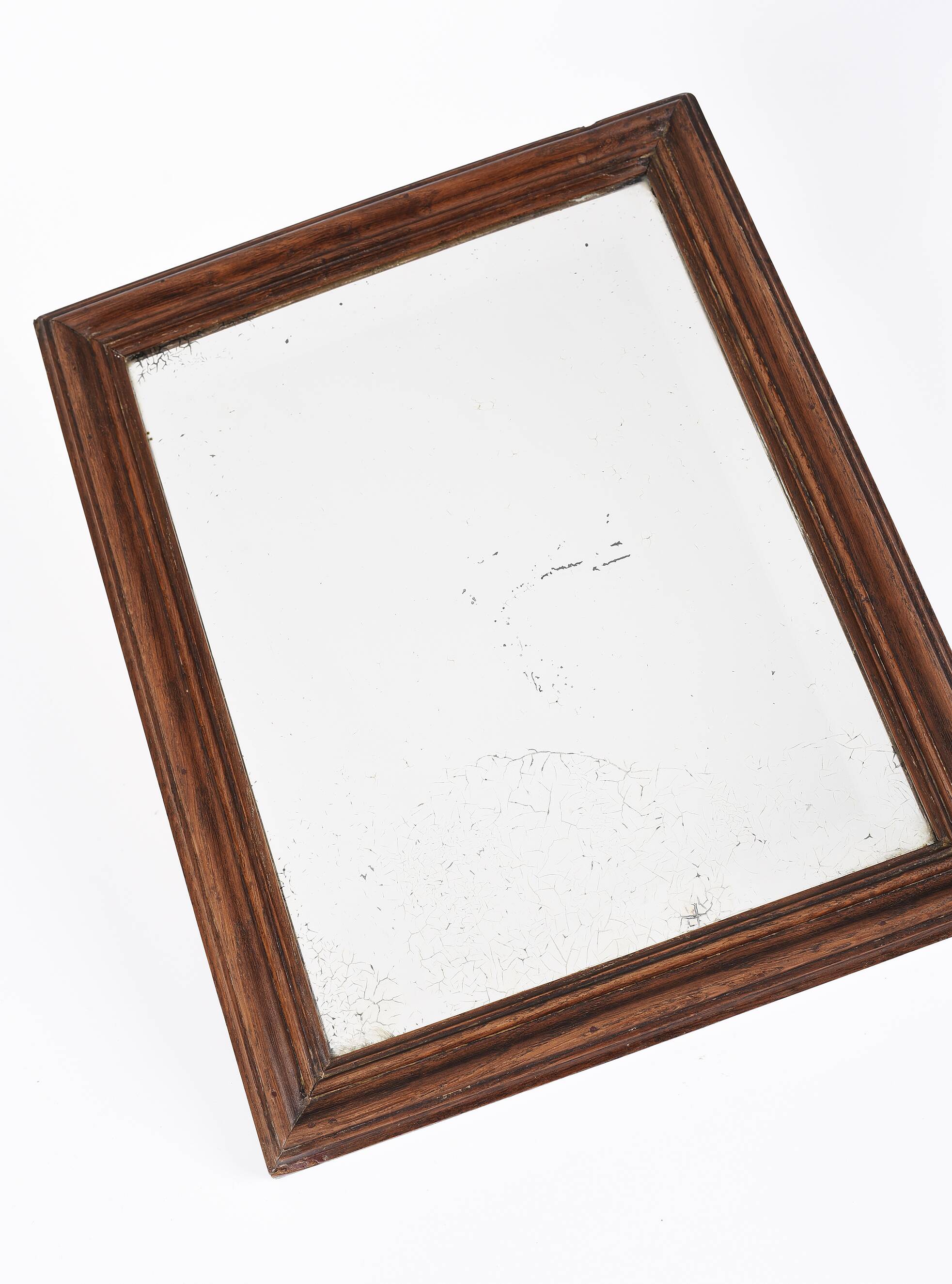 Old rectangular mirror, wooden frame
