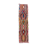 Moroccan Berber carpet Boujaad corridor with multicolored diamonds 336x80cm