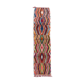 Moroccan Berber carpet Boujaad corridor with multicolored diamonds 336x80cm