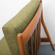 1960s armchair in cherrywood, new cushions in green