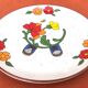 1970s glazed ceramic dessert plate