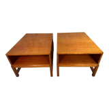 Vintage bedside tables in blond teak 1960