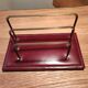 Letter holder sorter mail office leather quilted vintage brass