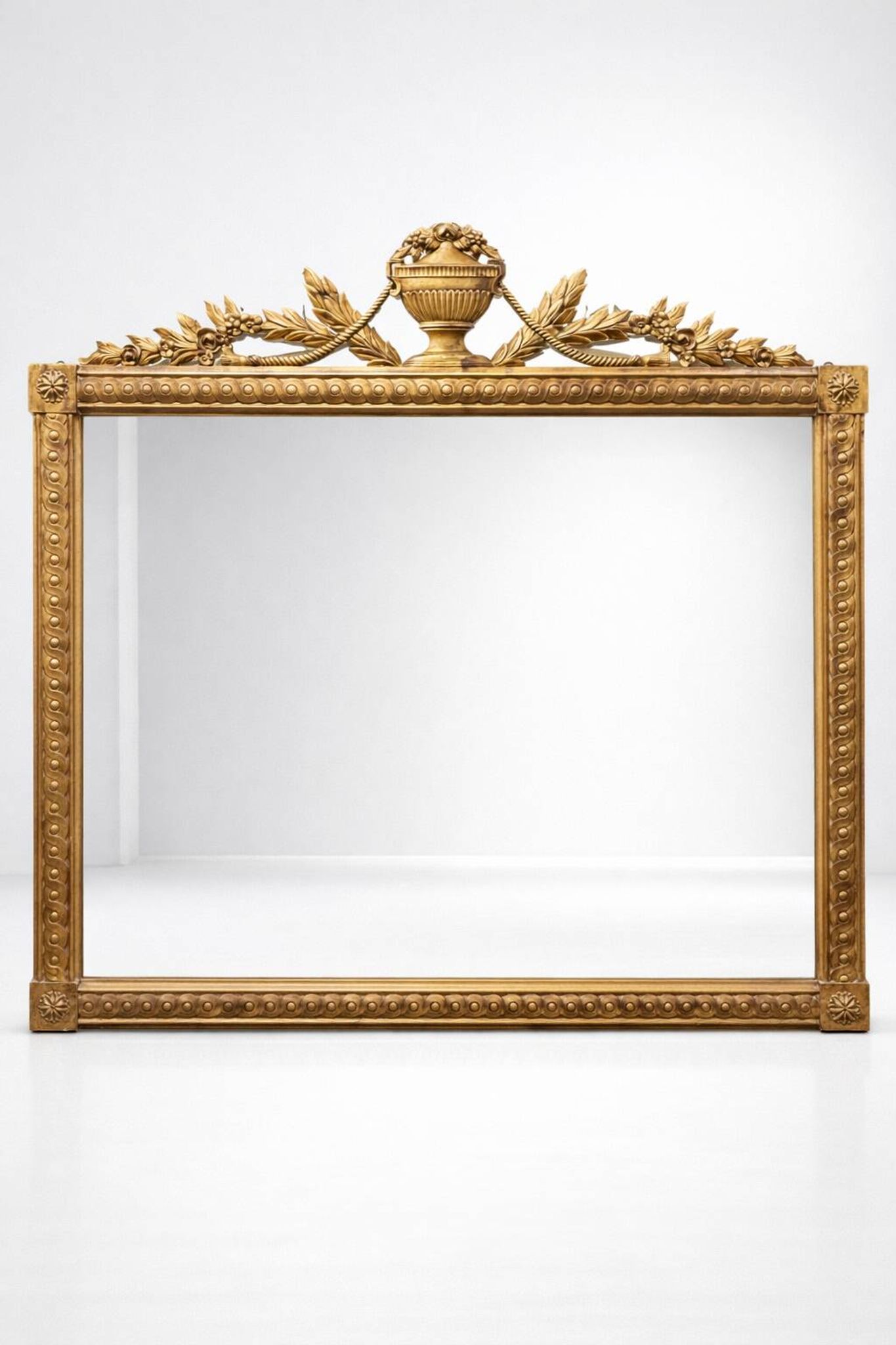 Large gold mirror with mouldings