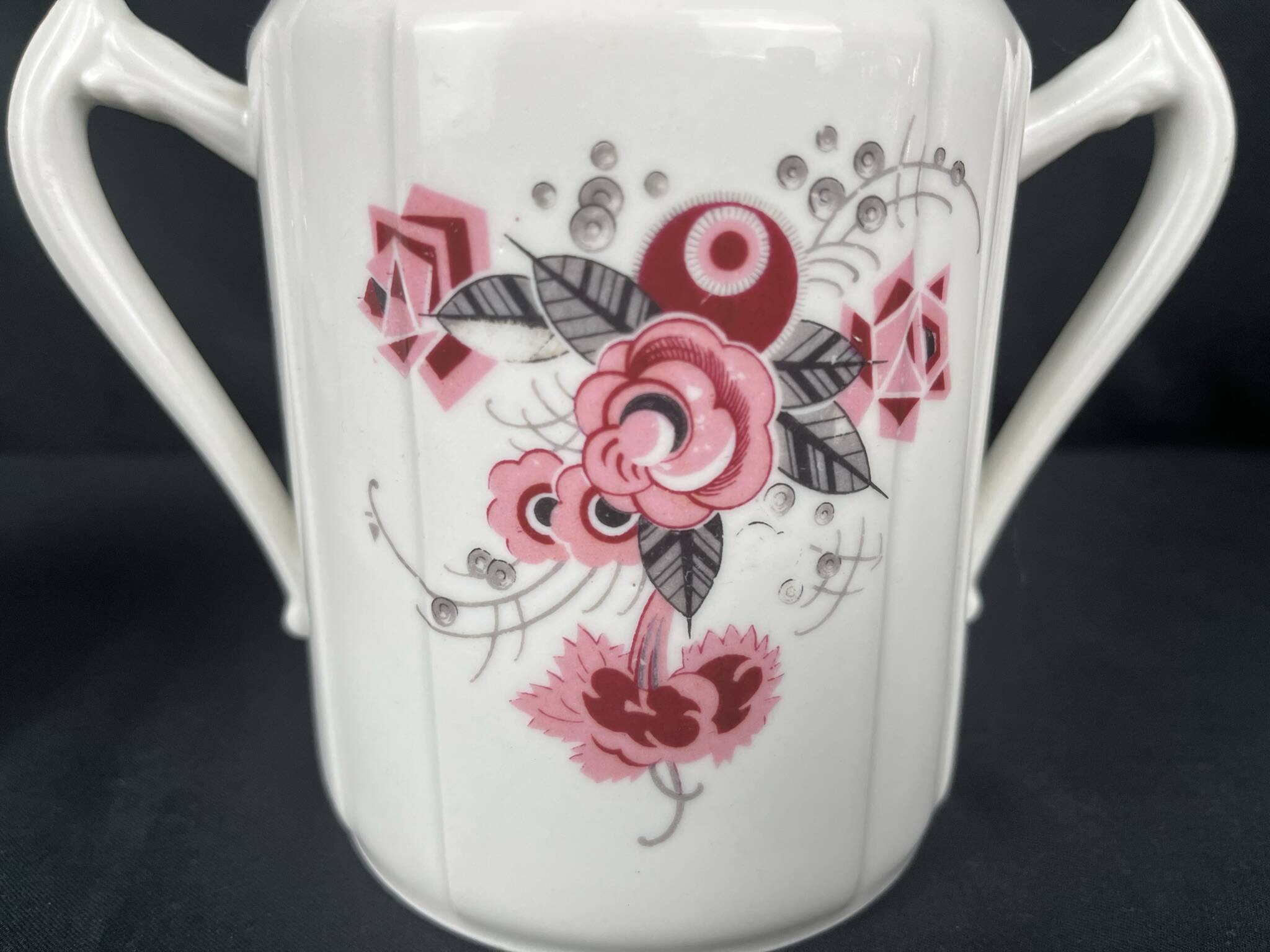 Art Deco, Porcelain jug and sugar bowl with flower decoration circa 1930