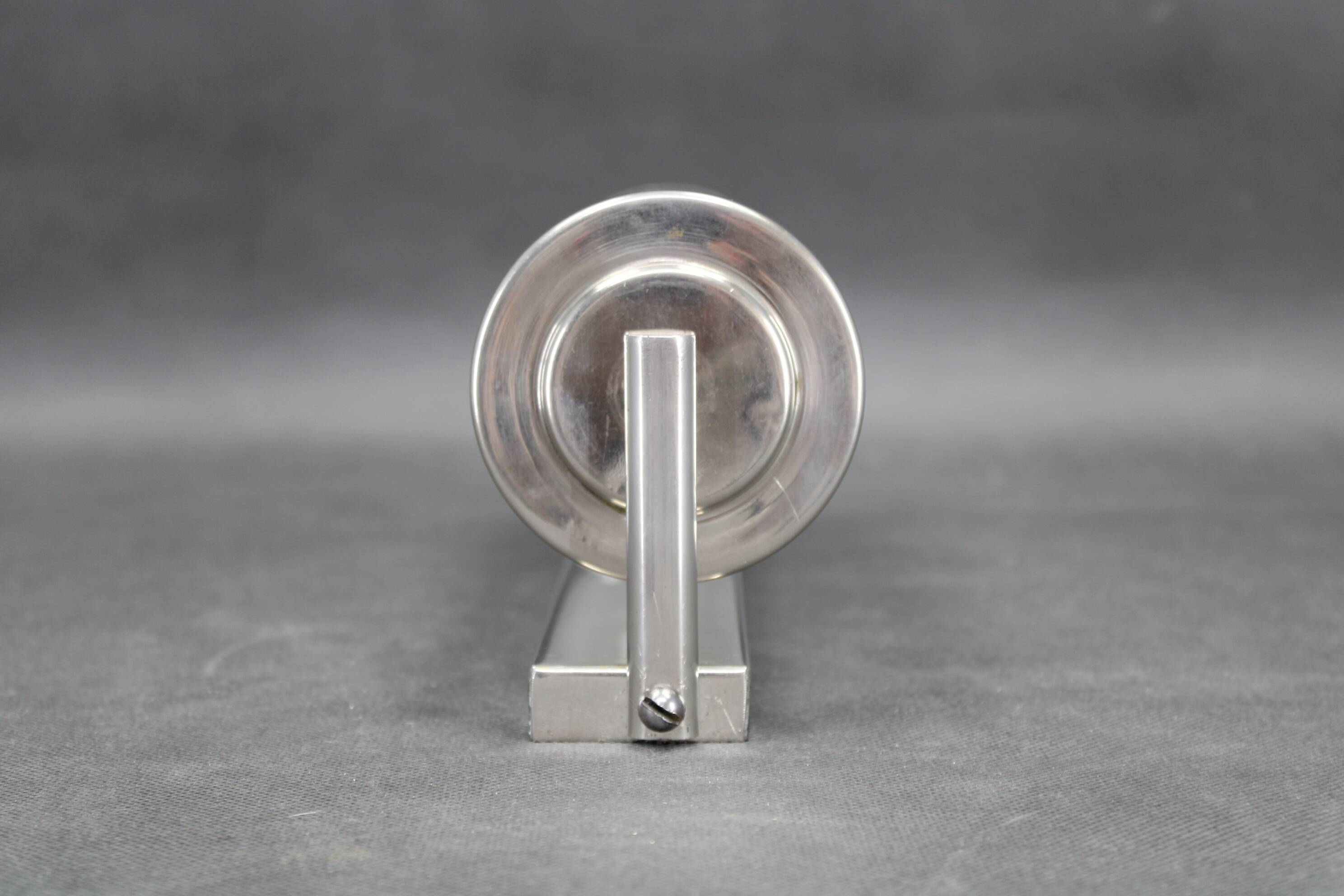 1930s Bauhaus tubular wall light, chrome & creamy glass, Czechoslovakia