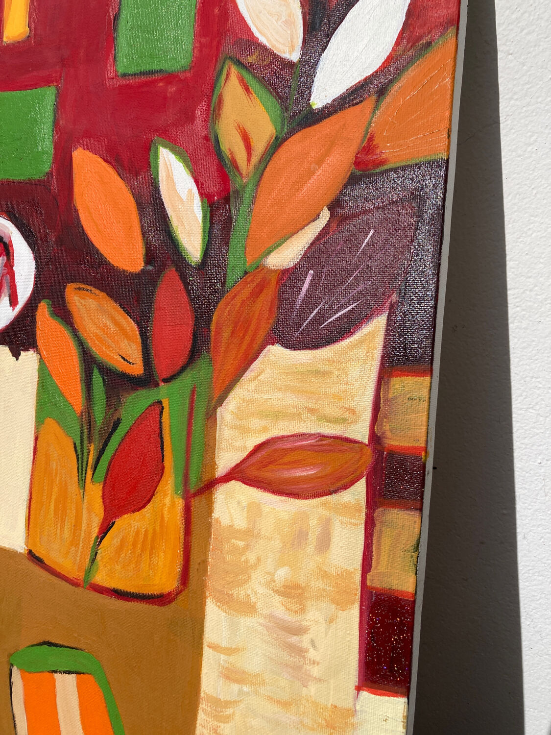 Contemporary painting bouquet of flowers oil on canvas still life