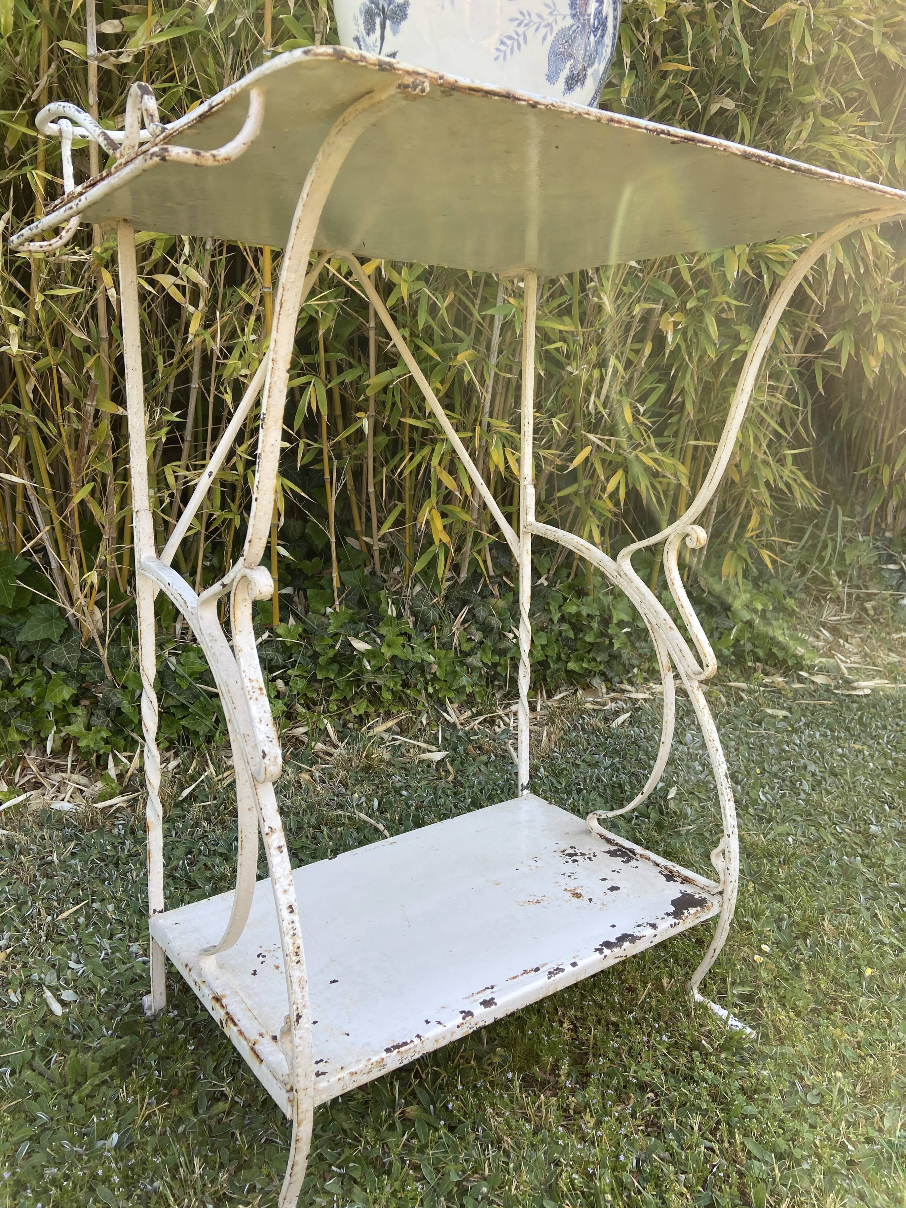 Antique metal dressing table console France shabby chic 1920