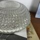 Large round wall lamp ceiling light in transparent vintage glass from the 1970s.