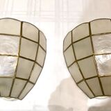 Pair of mother-of-pearl shell sconces