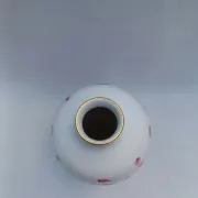 Vintage porcelain vase with Indian painting in purple by Meissen, 1980