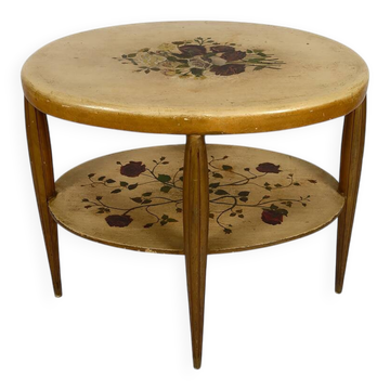 Art Deco gueridon with painted and gilded floral decoration, France – Circa 1920